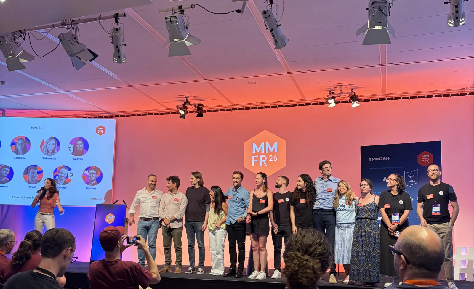Intervenants et équipe sur scène lors de Meet Magento France 2026 (MM FR 26) à Paris